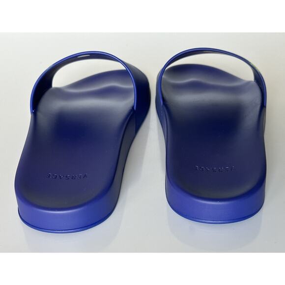 Versace Smiley Medusa Slides Sandals Blue/Lime 11 US (44 Eu) DSU6516 IT NIB $450 - Picture 9 of 13